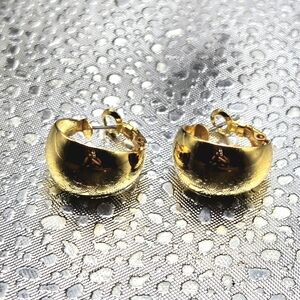 "5/$25" Goldtone Chubby Hoop Leverback Earrings